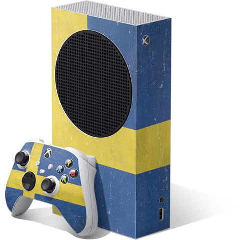 Sweden Flag Distressed Xbox Series S Skins